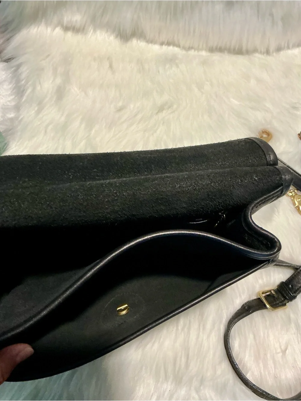 Vintage 90s COACH 9927 Willis Black Satchel Purse w/ Gold Hardware